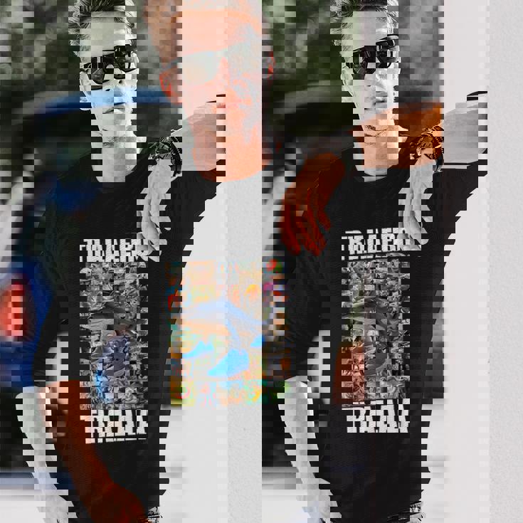 Tralalero Tralala イタリアンブレインロットミーム 長袖Tシャツ 彼への贈り物