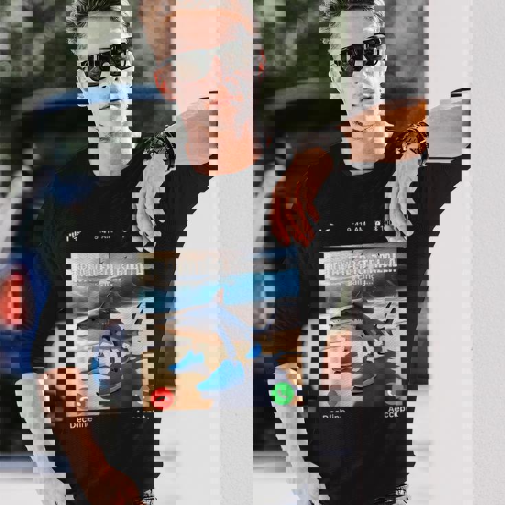 Tralalero Tralala イタリアンブレインロットミーム 電話ミーム 長袖Tシャツ 彼への贈り物