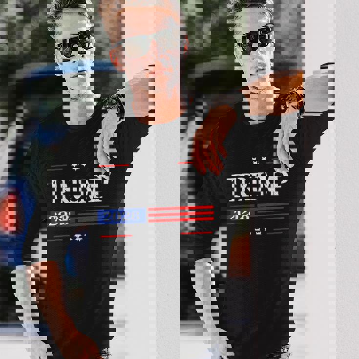 Trump 2028 Flag President Pro Trump 2028 American Flag Langarmshirts Geschenke für Ihn