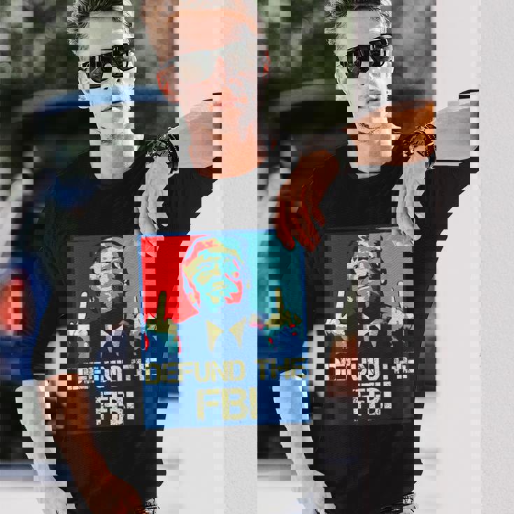 Trump Defund The Fbi ビンテージ プロトランプ 2024 愛国的 長袖Tシャツ 彼への贈り物