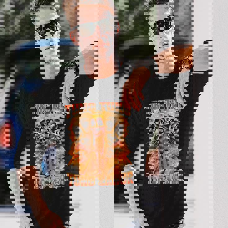 Tung Tung Tungahur イタリアのブレインロット、面白い野球バット 長袖Tシャツ 彼への贈り物