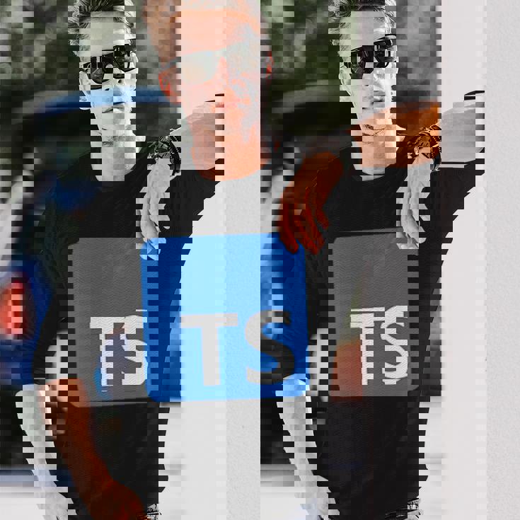 Typescript プログラミングロゴ Tsロゴ プログラマーへのギフトに 長袖Tシャツ 彼への贈り物