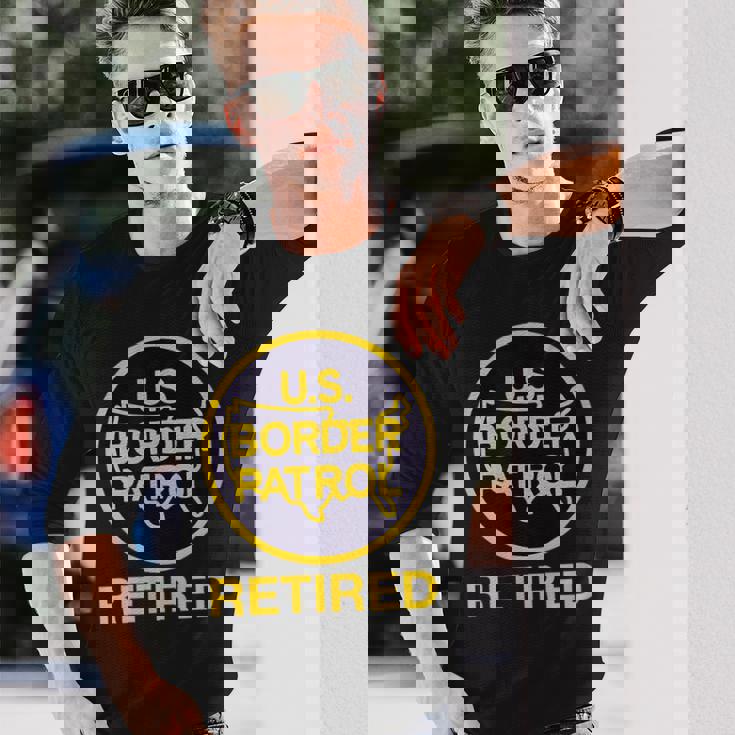 US ボーダー パトロール 退職 面白い アメリカン 愛国心 ユーモア 長袖Tシャツ 彼への贈り物