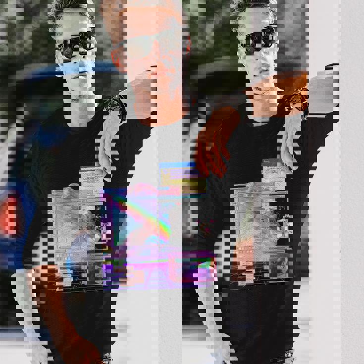 Vaporwave 美的pc トリッピーアート 90年代コンピューター 長袖Tシャツ 彼への贈り物