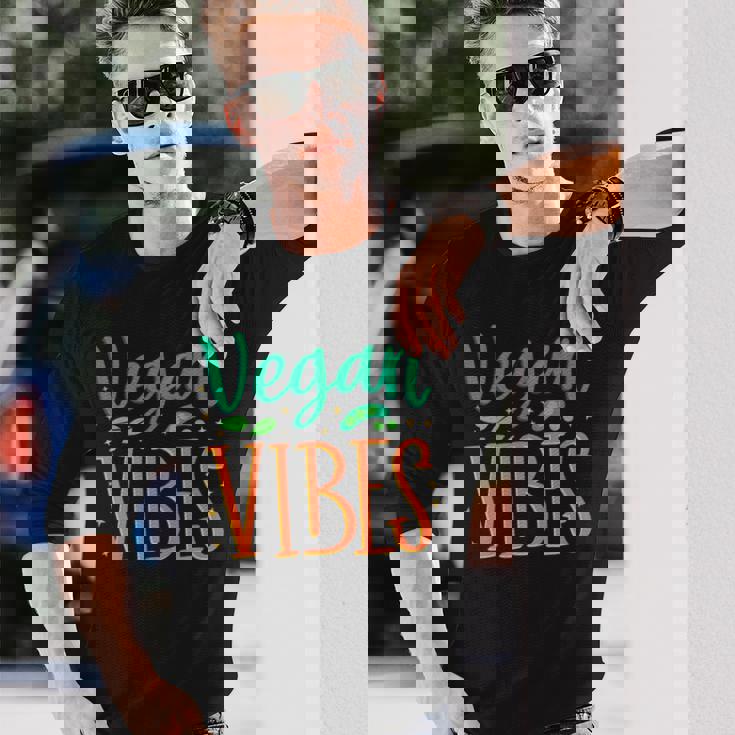 Veganibes 面白いヴィーガン主義 ベジタリアン 植物 ヴィーガン 長袖Tシャツ 彼への贈り物