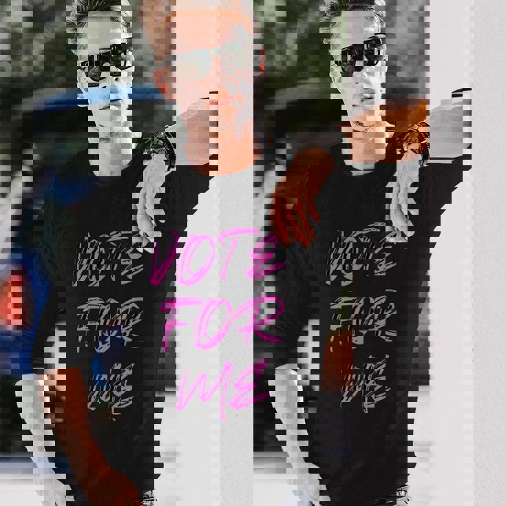 Vote For Me 選挙日 生徒会アパレル 長袖Tシャツ 彼への贈り物