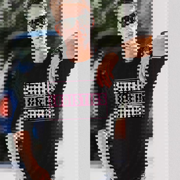 Warning Logistics Manager 長袖Tシャツ 彼への贈り物