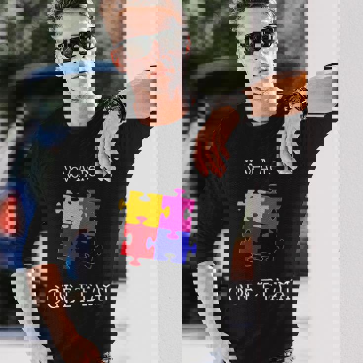 We Are One Team ジグソーパズル付き 長袖Tシャツ 彼への贈り物