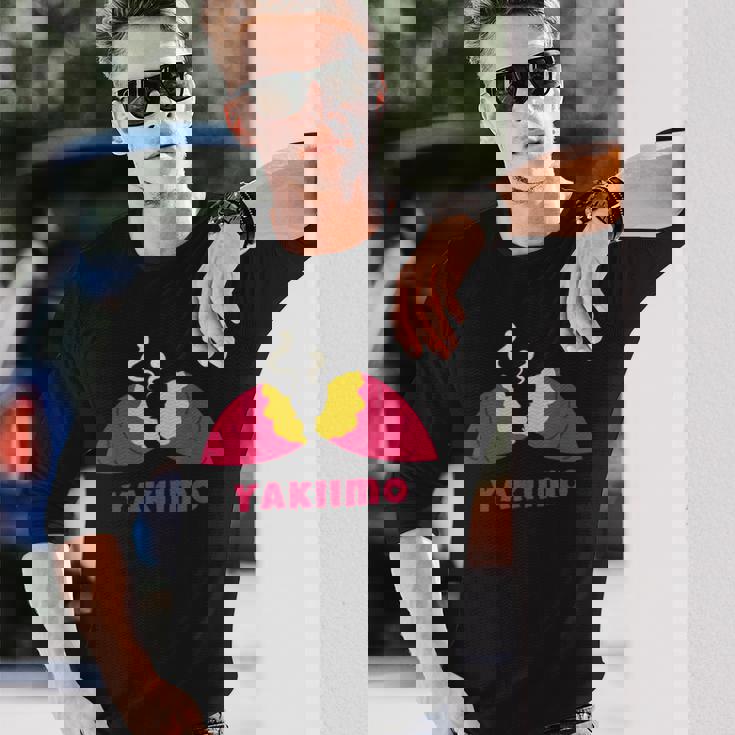 Yakiimo Imo 焼き芋 さつまいも イラスト 焼き芋好き さつまいも好き おもしろ かわいい おしゃれ 長袖Tシャツ 彼への贈り物