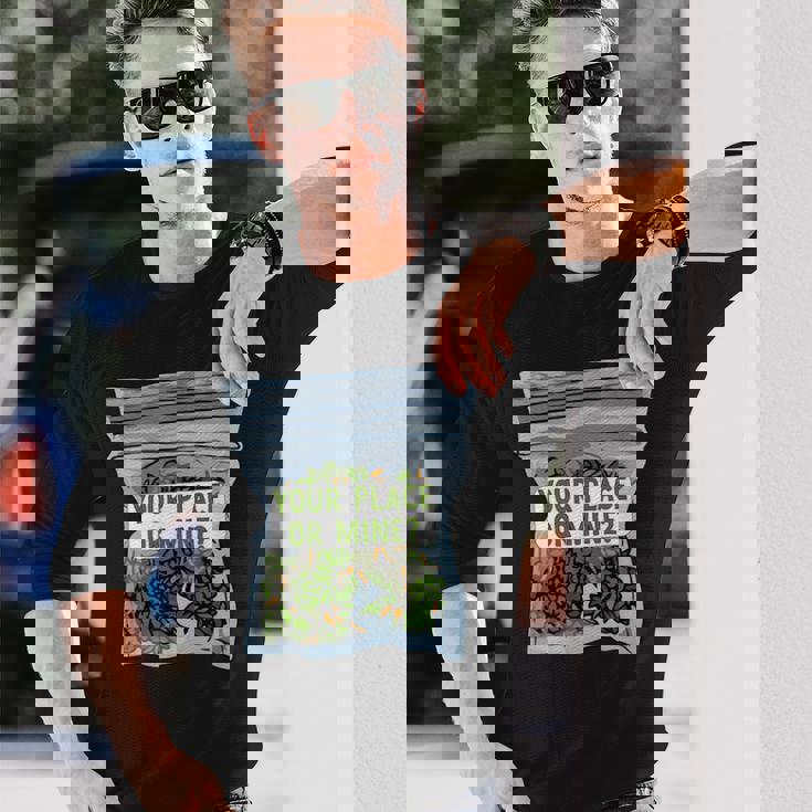 Your Place Or Mine 長袖Tシャツ 彼への贈り物