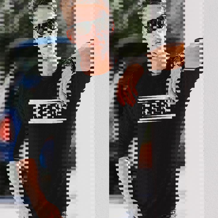 「Ren」ヘボン式「れん」「レン」下の名前 ローマ字 名入れ 名乗り ラテン文字 綴り 長袖Tシャツ 彼への贈り物