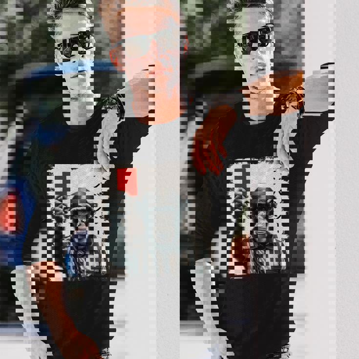 「シンパンジー」審判 シンパン チンパンジー レッドカード 猿 サル スポーツ サッカー 日本語 カタカナ かっこいい 長袖Tシャツ 彼への贈り物