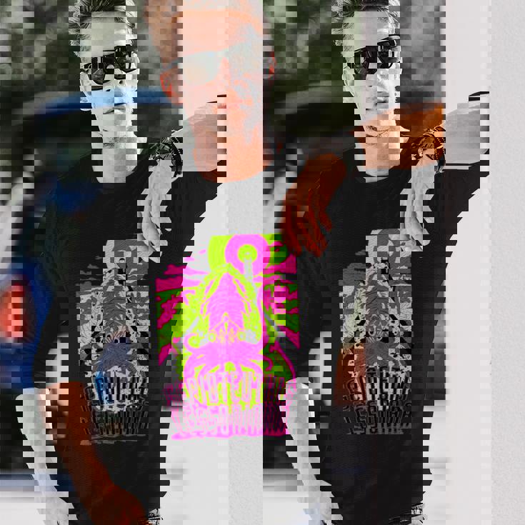 【アオリイカ】 海釣り イカ釣り ユニークイラスト アウトドア 【Sepioteuthis Lessoniana】 長袖Tシャツ 彼への贈り物