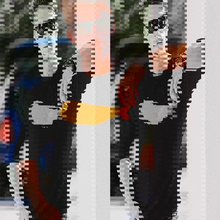 【エビフライ】えびふらい 海老 えび 蝦 エビ おもしろ 面白い シンプル イラスト おしゃれ 可愛い ネタ ウケ狙い 長袖Tシャツ 彼への贈り物