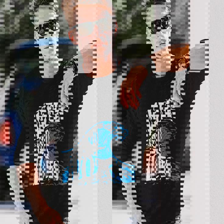 【ネバーギブアップ能登】石川県能登 決してあきらめない 復興 長袖Tシャツ 彼への贈り物