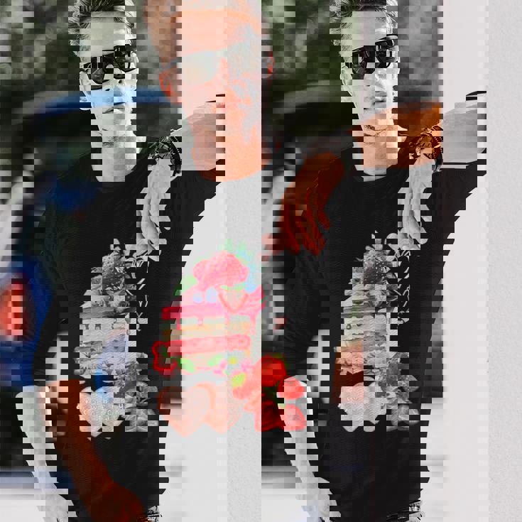 いちご ショートケーキ スイーツ デザート かわいい 春 お菓子、おしゃれ、パティシエ、ハート、カジュアル 長袖Tシャツ 彼への贈り物