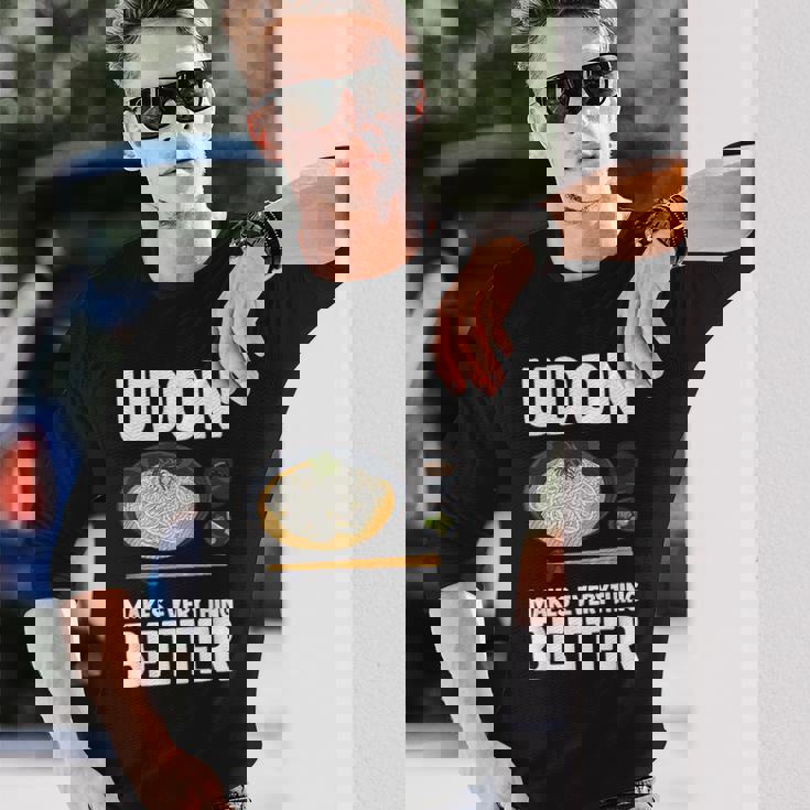 うどん 麺 和食 おもしろ 長袖Tシャツ 彼への贈り物