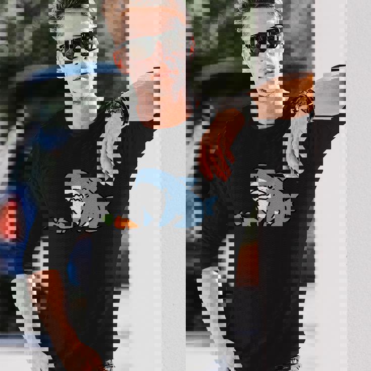 うシャぎ サメウサギ おもしろ 変な 長袖Tシャツ 彼への贈り物