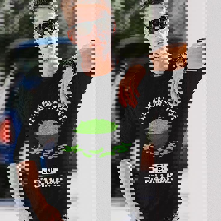 えだまめ 食物好き いつも枝豆を食べる時間だ 長袖Tシャツ 彼への贈り物