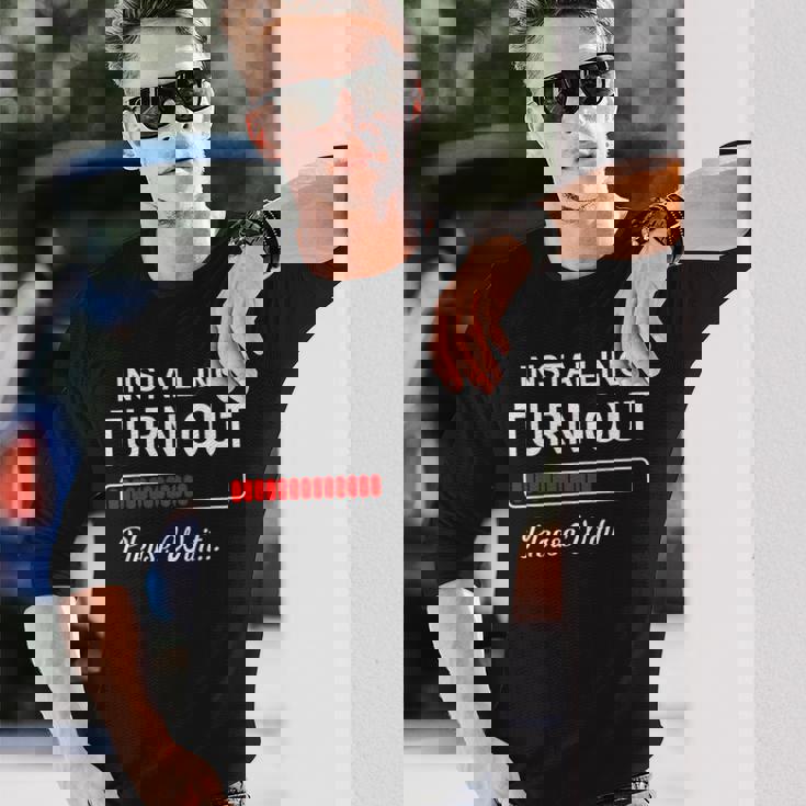 おもしろバレエレッスン設置 ターンアウトクラス かわいい 長袖Tシャツ 彼への贈り物