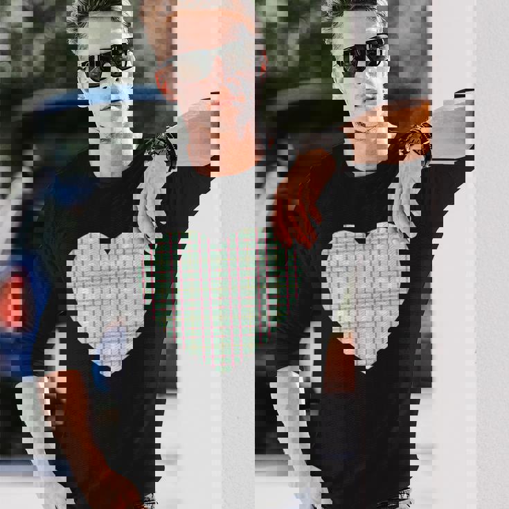 かわいい レトロ チェック柄 ギンガム柄 ミニマリスト 長袖Tシャツ 彼への贈り物