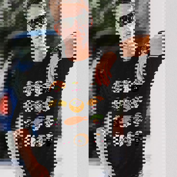 かわいいお寿司 長袖Tシャツ 彼への贈り物