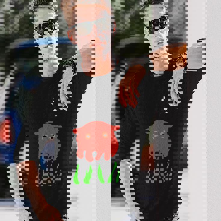 かわいいめんだこシーライフ 長袖Tシャツ 彼への贈り物