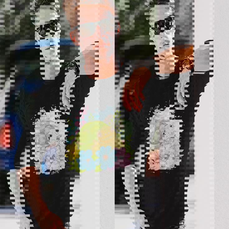 かわいいカメの花 I キッズ 亀 長袖Tシャツ 彼への贈り物