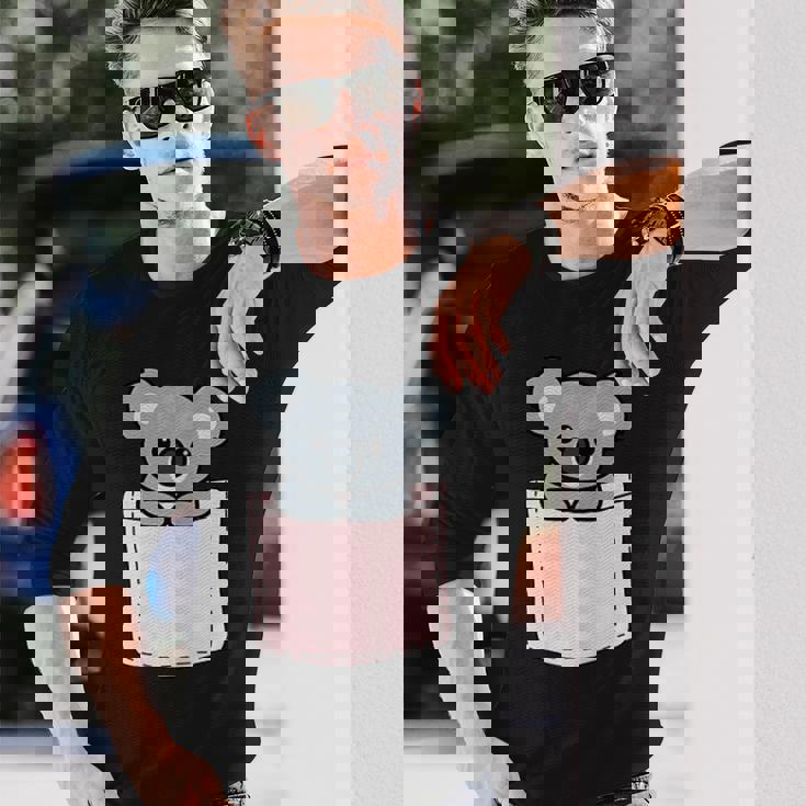 かわいいコアラ コアラベア ポケットアニマル メンズ レディース ティーン キッズ 長袖Tシャツ 彼への贈り物