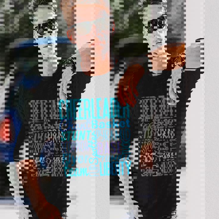 かわいいチアリーダーギフト ブルーチアムーブ チアリーディングコーチ 長袖Tシャツ 彼への贈り物