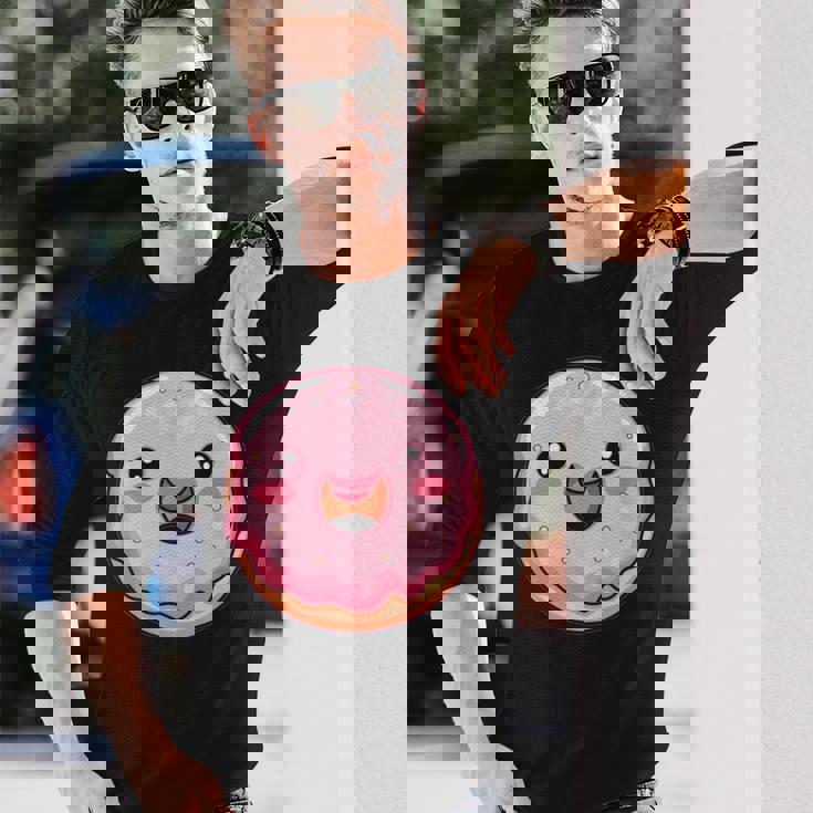 かわいいドーナツ I キッズ ドーナツ 長袖Tシャツ 彼への贈り物