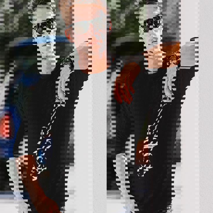 かわいいノートギターの形 長袖Tシャツ 彼への贈り物