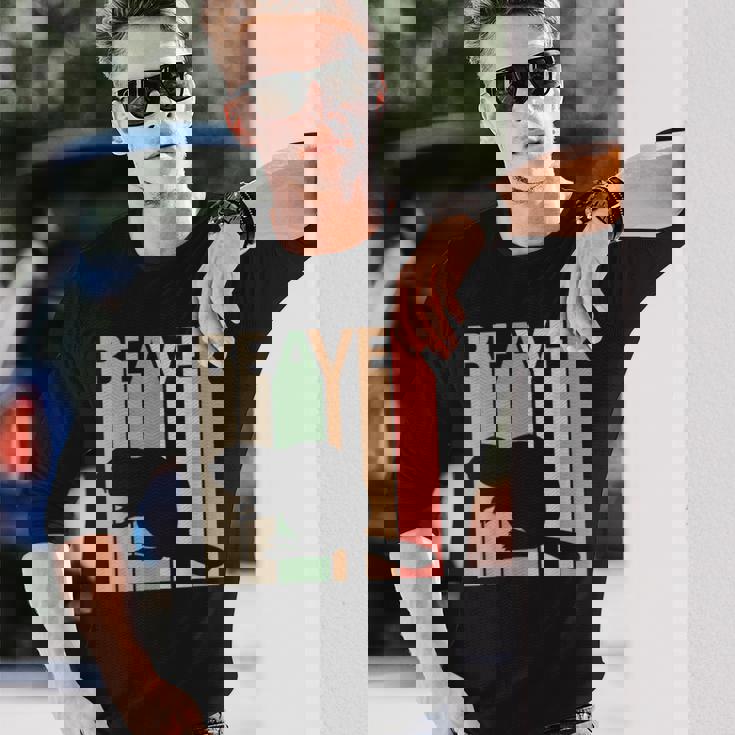 かわいいビーバーの動物 長袖Tシャツ 彼への贈り物