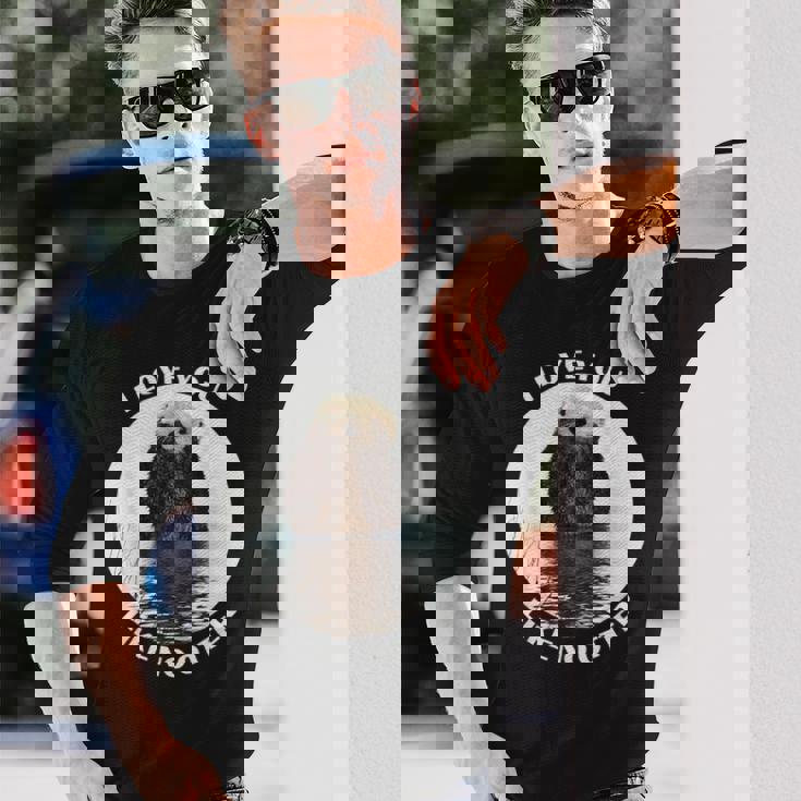 かわいいラッコ 言って I Love You Like No Otter私はあなたを愛しています 長袖Tシャツ 彼への贈り物