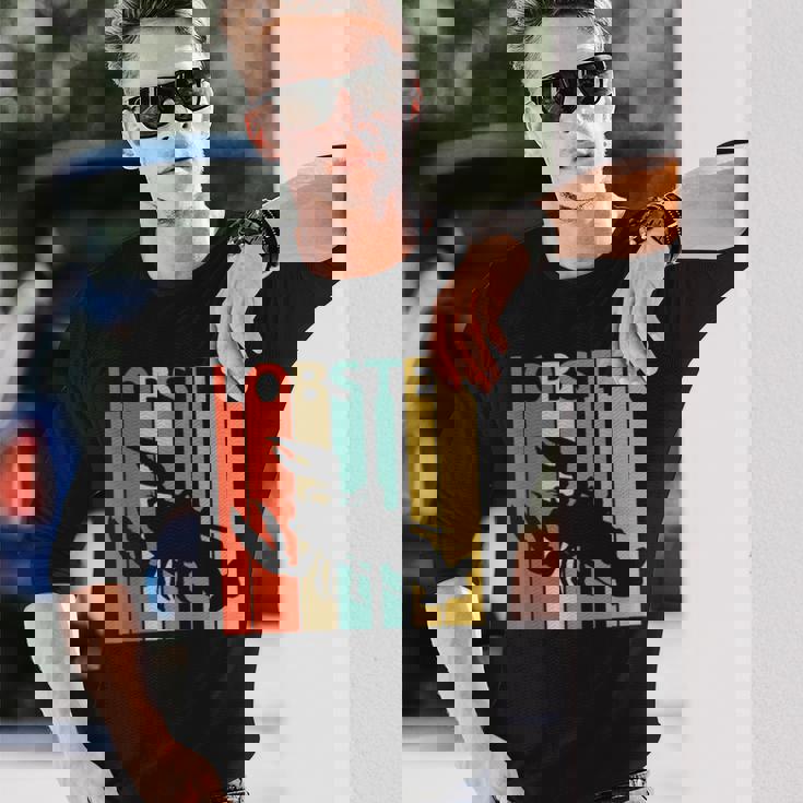 かわいいロブスターの動物 長袖Tシャツ 彼への贈り物