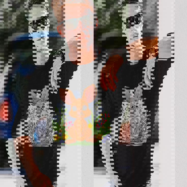 かわいい花カンガルー。 長袖Tシャツ 彼への贈り物