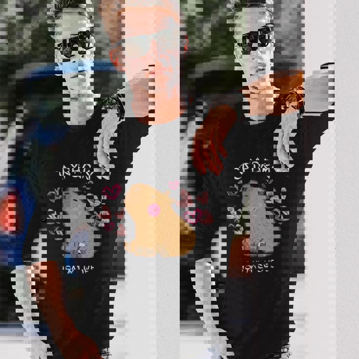 げっ歯類 面白いカピバラ カピバラアート メンズ レディース キッズ 長袖Tシャツ 彼への贈り物