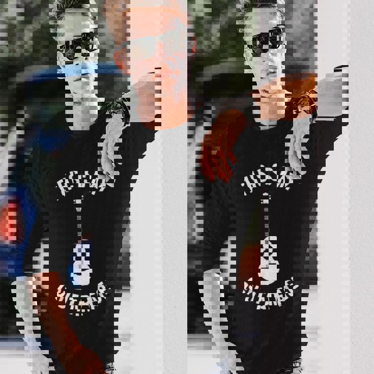 これは私のギターフェイスです ミュージシャン ギタリスト アコースティックギター 長袖Tシャツ 彼への贈り物