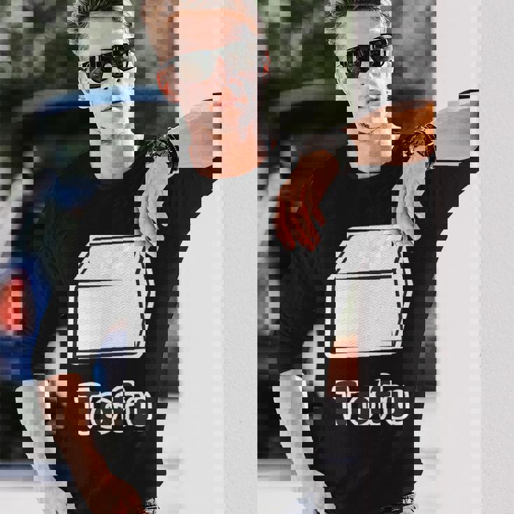 とうふ Tofu（豆腐）【Gohan ごはんタイム】ゆるくて かわいい 面白い イラスト 長袖Tシャツ 彼への贈り物