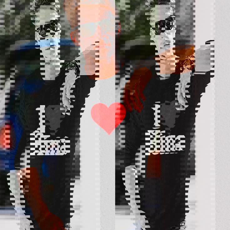 にハートのひな名前が大好き 長袖Tシャツ 彼への贈り物