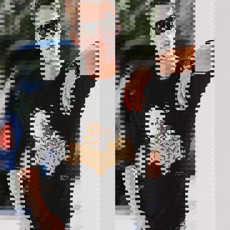 ねこぺん日和 こうきゅうなくるま ダークカラー 長袖Tシャツ 彼への贈り物