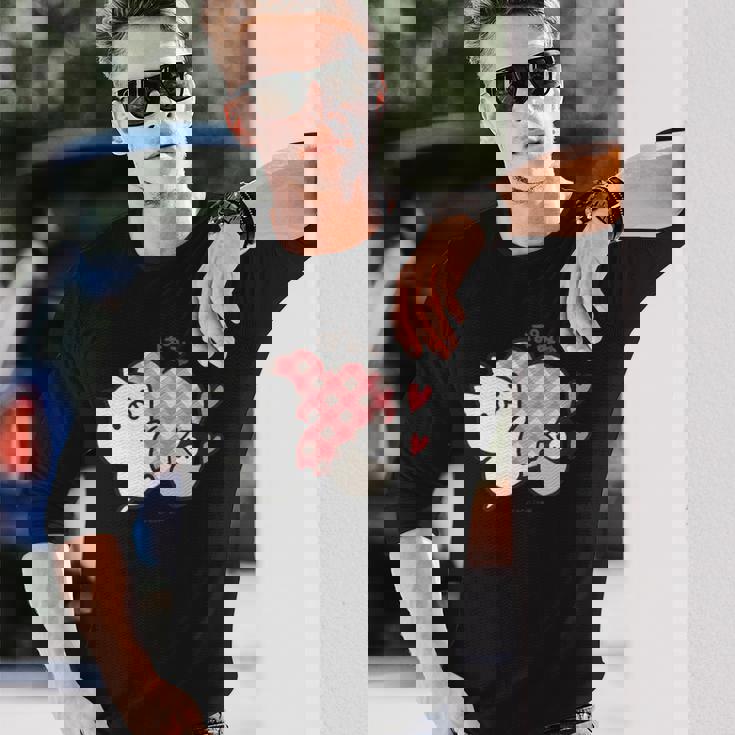 ねこぺん日和 ハート 長袖Tシャツ 彼への贈り物