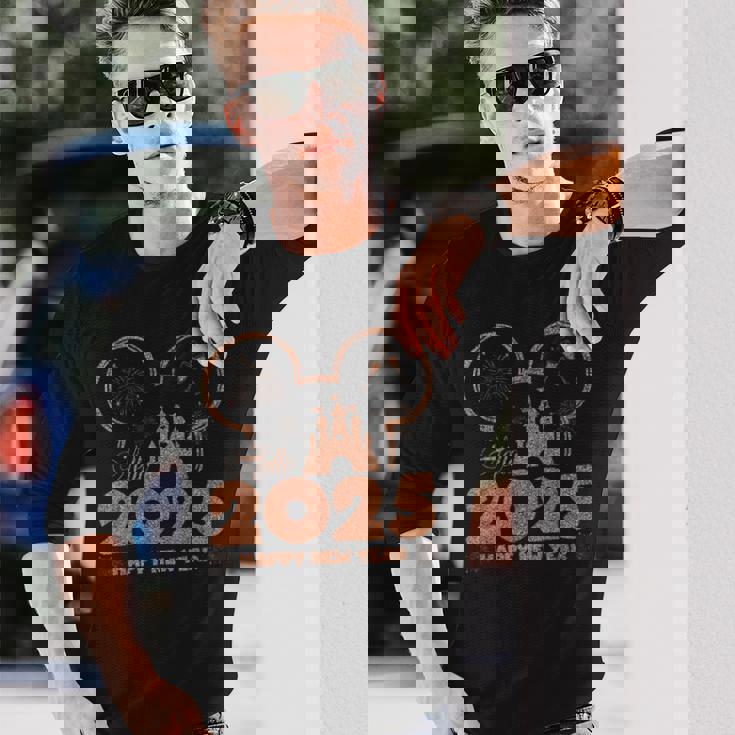 ねずみ 2025 新年あけましておめでとうございます 花火パーティー 2025 ファミリー 長袖Tシャツ 彼への贈り物