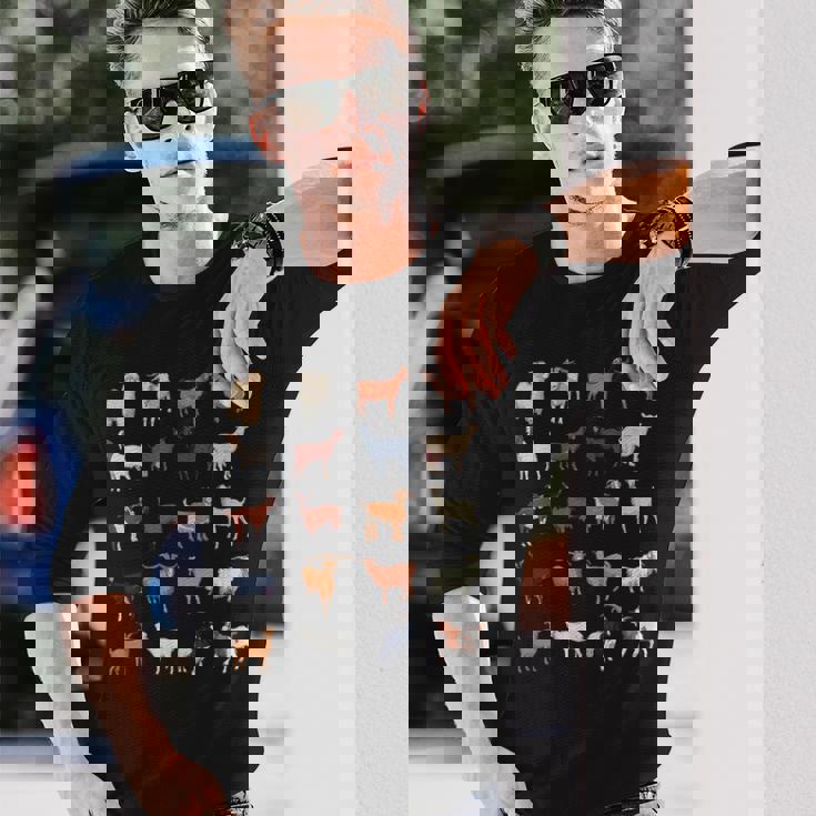 ふれあい動物園 たくさんのヤギ 長袖Tシャツ 彼への贈り物