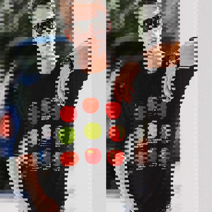 りんごの種類 りんご好き リンゴ果樹園 りんご狩り 長袖Tシャツ 彼への贈り物