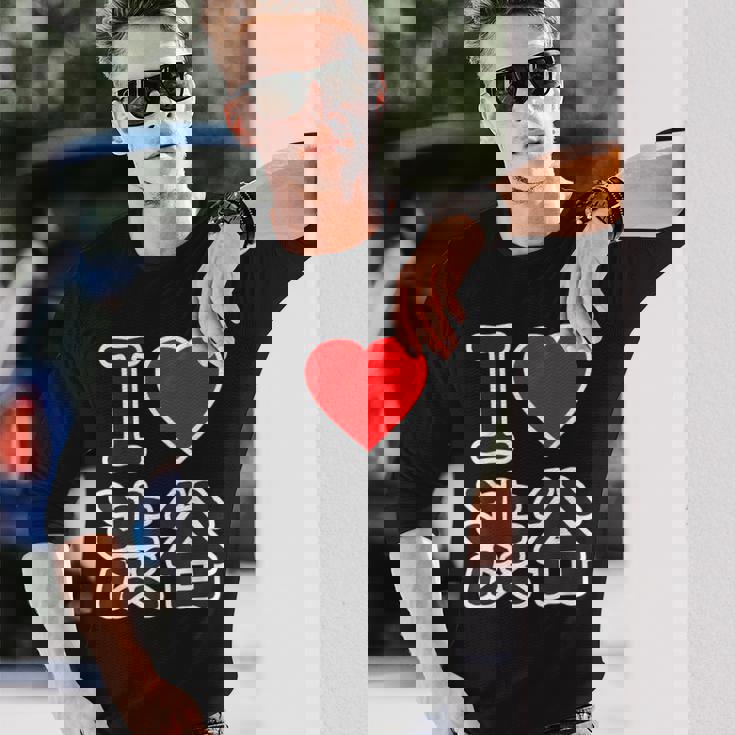 アイラブ・渋谷（I Love ハート）渋谷区 Big 大きな文字【東京23区】ジモtティ 面白い 長袖Tシャツ 彼への贈り物