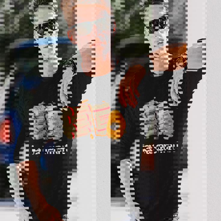 アイ・イート・セメント・ファニー・カーズ・クライング・キャット・ミーム 長袖Tシャツ 彼への贈り物