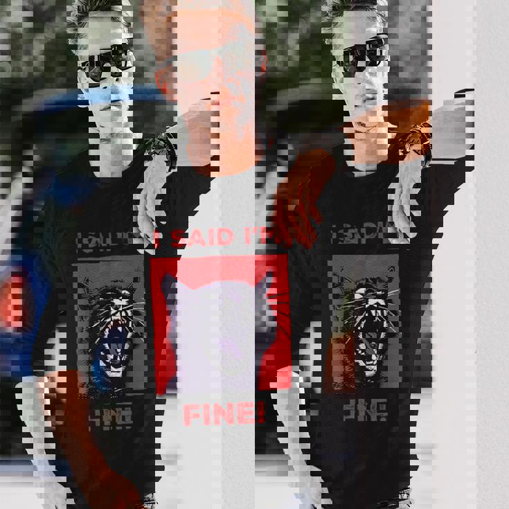 アイ・サイド・アイ・アイム・ファニー・キャット 長袖Tシャツ 彼への贈り物