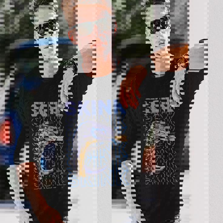 アオジタトカゲ 80 年代スタイルの爬虫類飼育者 トカゲの飼い主 長袖Tシャツ 彼への贈り物