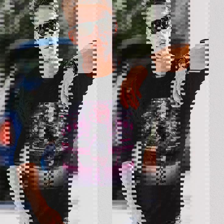 アニメ・漫画風 カワイイdj ワイフガール 日本文化 長袖Tシャツ 彼への贈り物